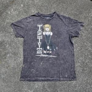 Vtg Y2k Rare DEATH NOTE Misa Amane Graphic Acid Wash Anime Manga T Shirt Lg